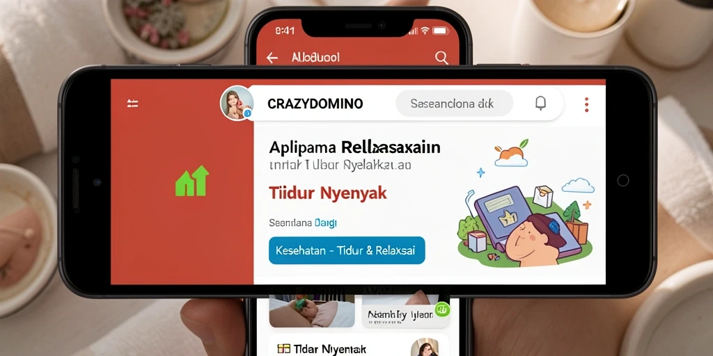 Antarmuka aplikasi CRAZYDOMINO untuk tidur dan relaksasi yang menenangkan.