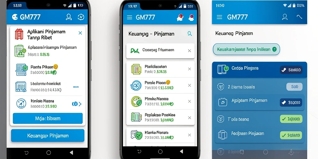 Tampilan antarmuka aplikasi GM777 yang sederhana dan fungsional.