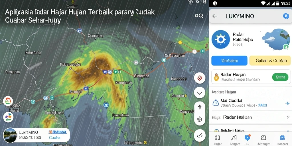 Antarmuka LUKYMINO menampilkan radar hujan yang akurat dan informatif.
