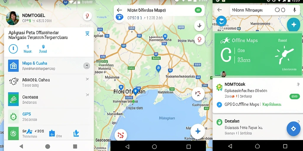 Antarmuka NDMTOGEL yang user-friendly untuk GPS Offline Maps.