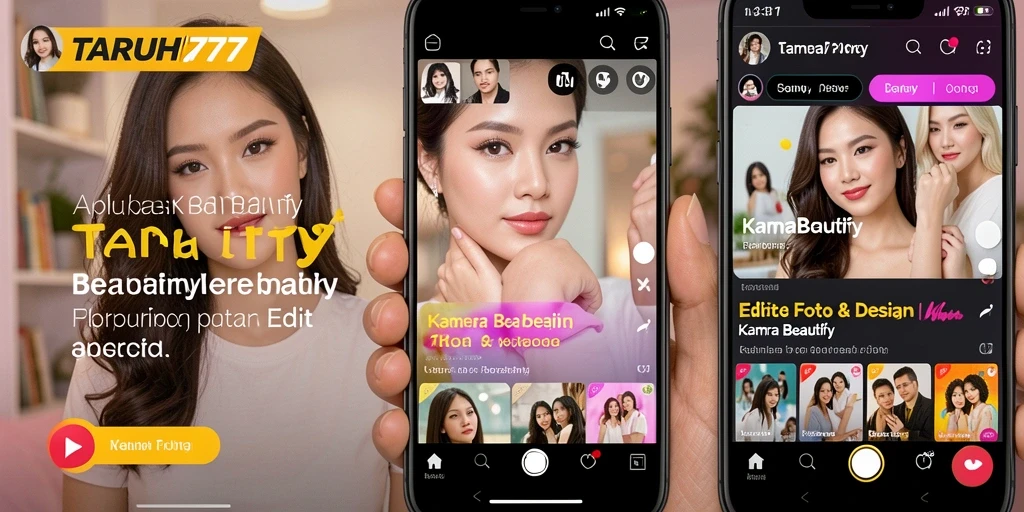 Tampilan antarmuka TARUH777 dengan fitur Kamera Beautify yang menarik.