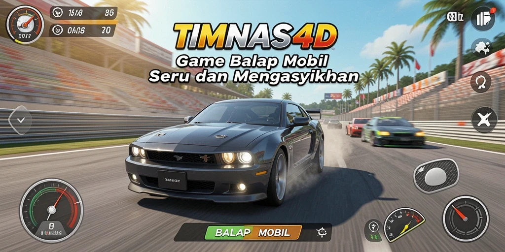 Screenshot utama TIMNAS4D menunjukkan aksi balap mobil yang mendebarkan.