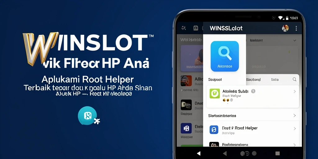 Screenshot antarmuka pengguna WINSLOT yang menampilkan fitur Root Helper.