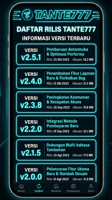 Riwayat Versi Tante777 untuk Pengguna Android